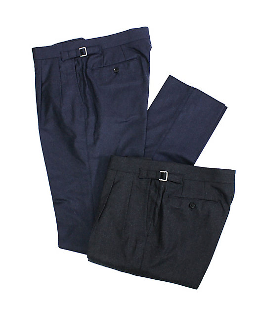 サキソニー 2プリーツスラックス チャコールグレー S