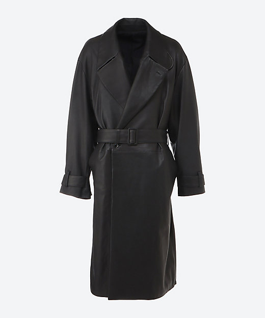 コート LEATHER DOUBLE BREASTED COAT