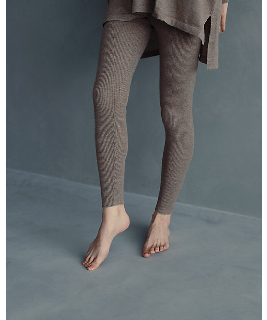 シンプルさん専用フリーマンb カシミヤ100% リブ編みレギンス シンプル