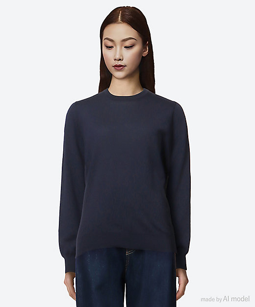 14G天竺メリノウールクルーネックセーター | SLOANE (Women