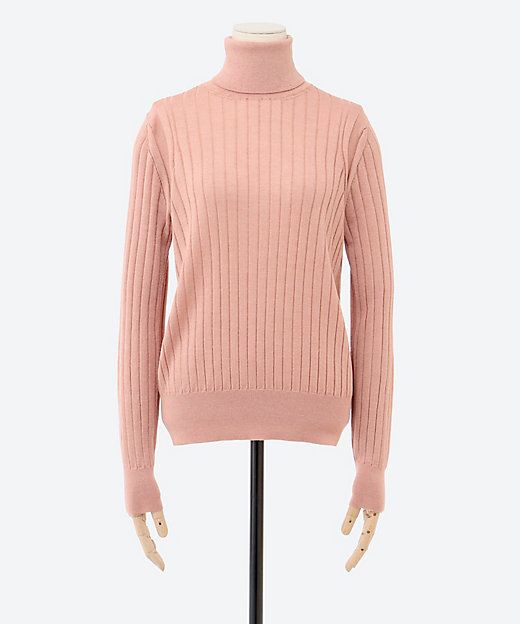 セーター 18Gワイドリブ エクストラファインメリノウール×シルク