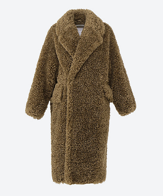 FAUX SHEARLING DOUBLE－BREASTED