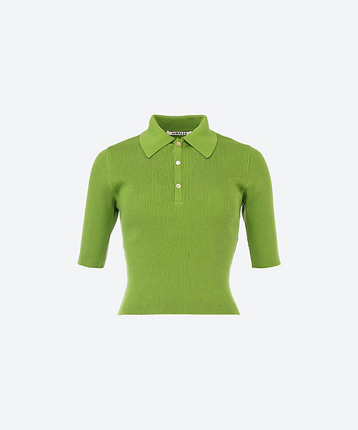 GIZA HIGH GAUGE RIB KNIT POLO | AURALEE