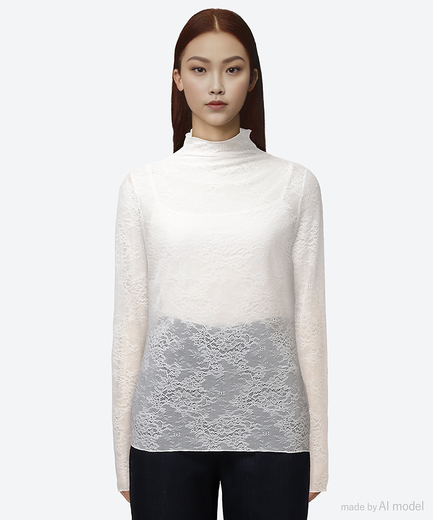 stretch lace top 6S／10204 | leur logette