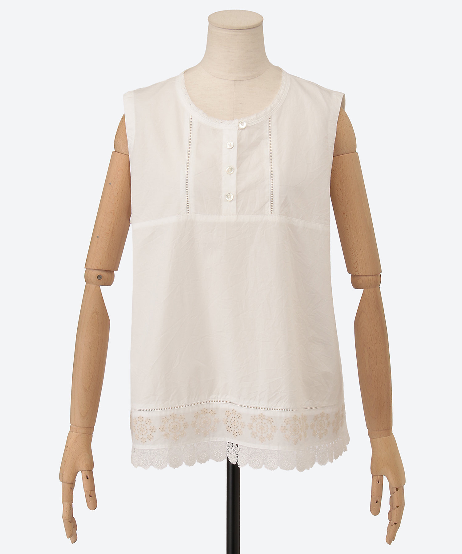 Cotton House Aya】オリジナルレース付きノーカラー