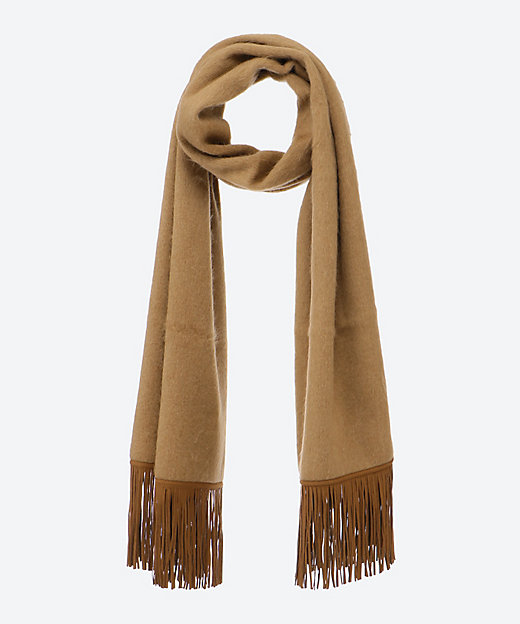 ベビーキャメルスエードフリンジストール | ASAUCE MELER (Women