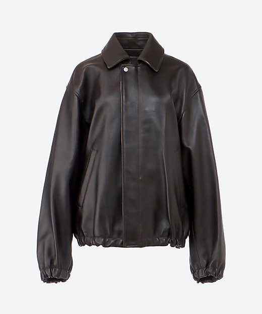 SHEEP LEATHER ZIP SHORT JACKET ST