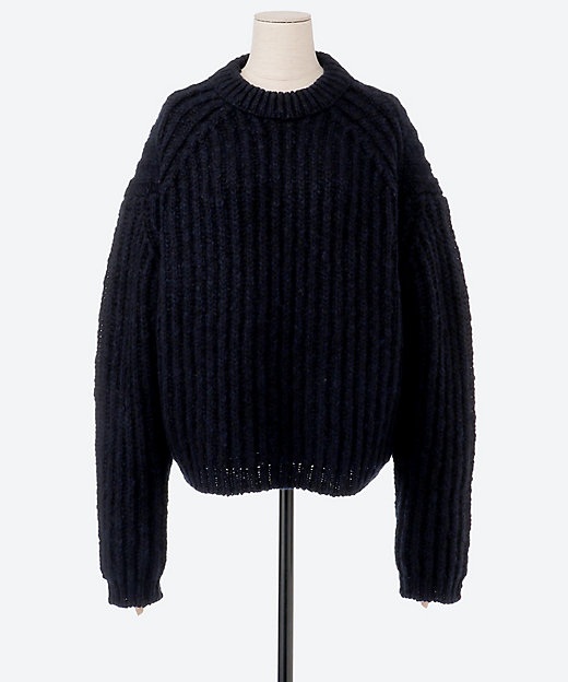 カシミヤウール1．5Gクルーネックロングスリーブ | BLAMINK (Women