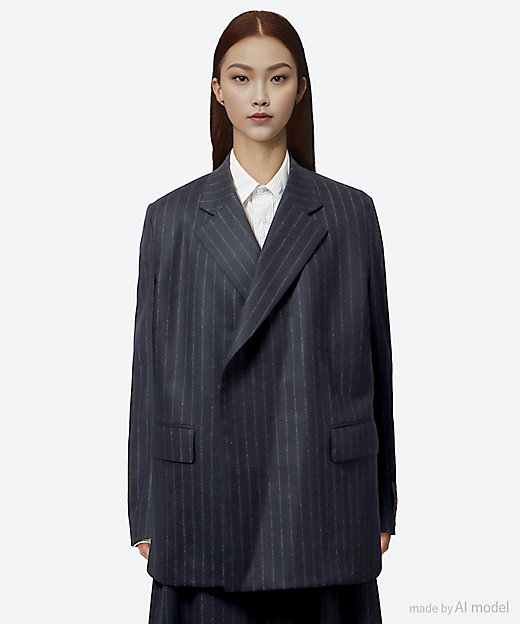 ウールストライプテーラードジャケット | BLAMINK (Women)/ブラミンク
