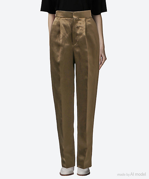 シルクリネンバックギャザーストレートパンツ 7914－299