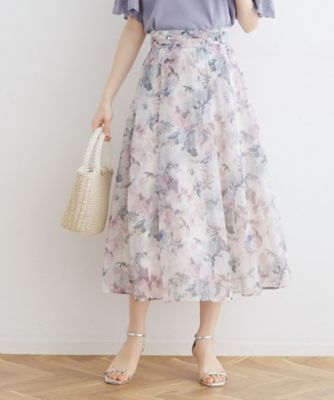 お買得‼︎極上美品Admiral 花柄スカート アイボリー/くすみブルー お