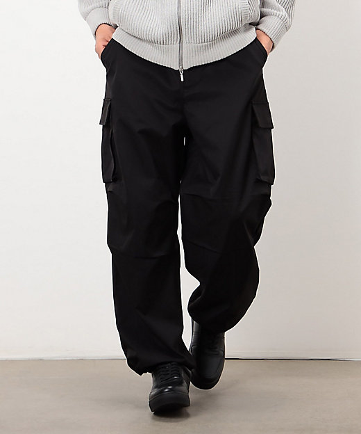 ポリエステルツイル ワイドシルエット カーゴパンツ（4756PM29