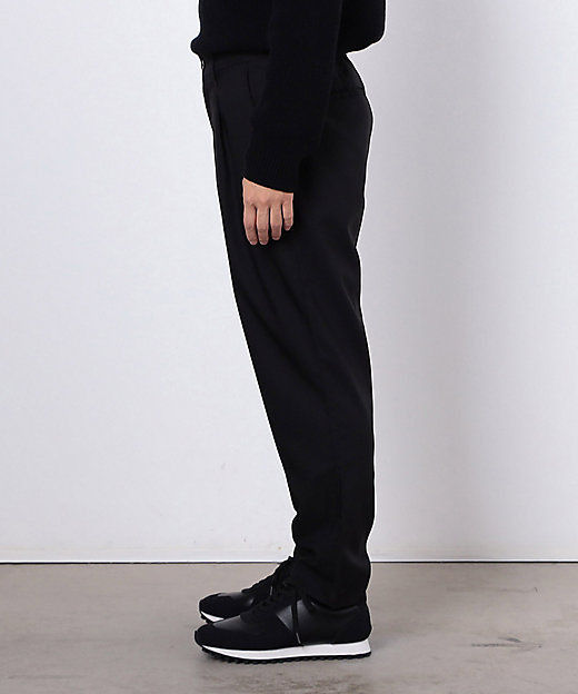 サージストレッチ ワンタック ワイド テーパードパンツ