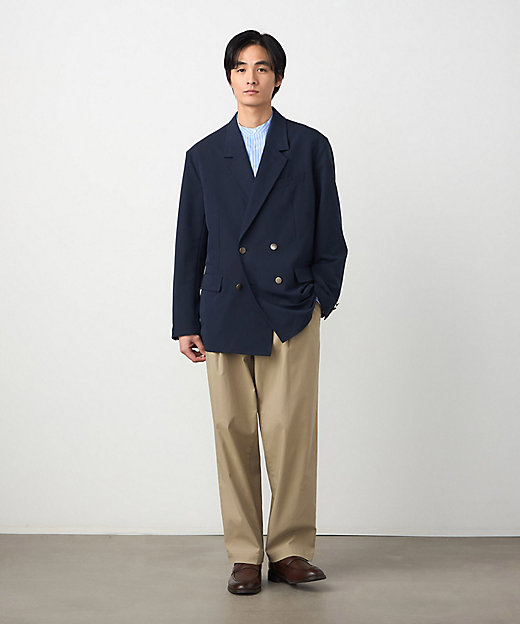 セットアップ対応】ウールライク ダブルブレザージャケット