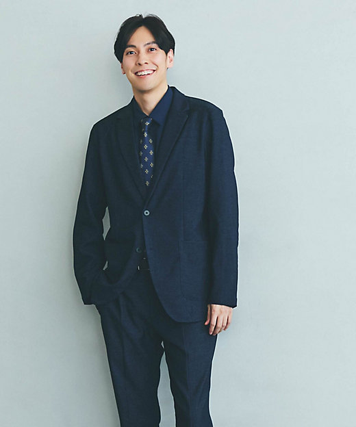 セットアップ対応】デニムライクストレッチ テーラードジャケット