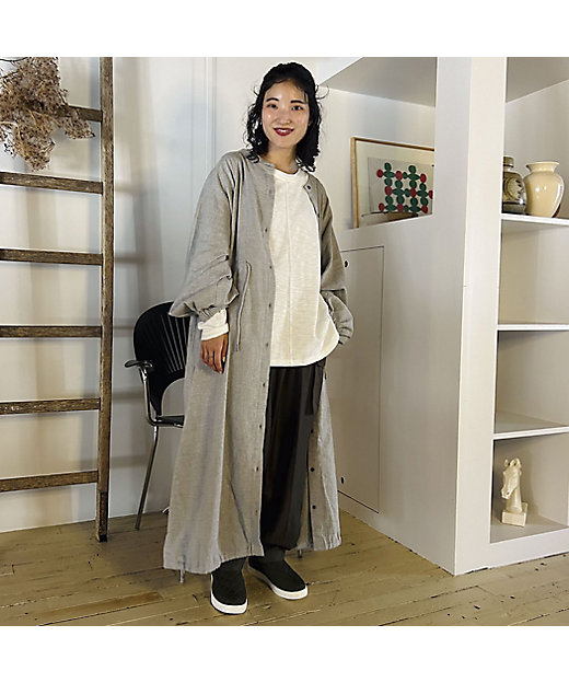 naptime.Nissy ナップタイム コーデュロイシャツワンピ アイボリー