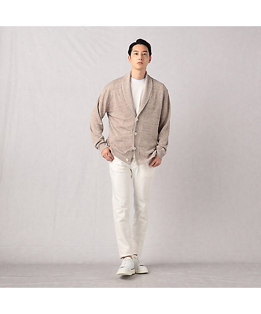 リネンニット ショールカラーカーディガン（5939KC06