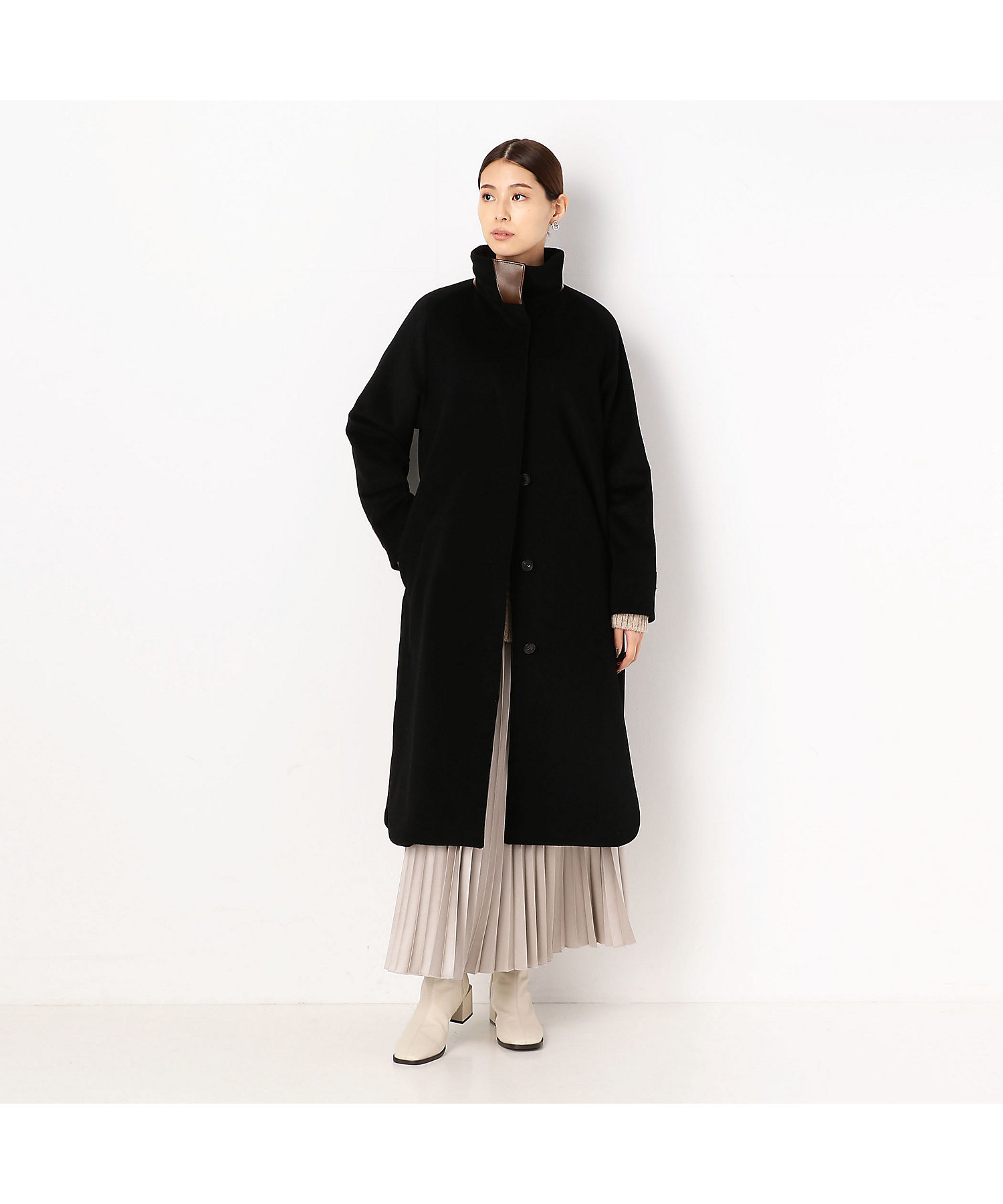 TALLサイズ〕アンゴラウール コンバーチブルハイネックロング