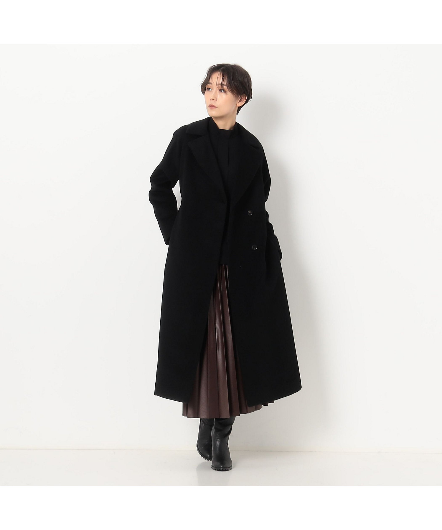 アンゴラウール コンバーチブルロングコート（0115WE06