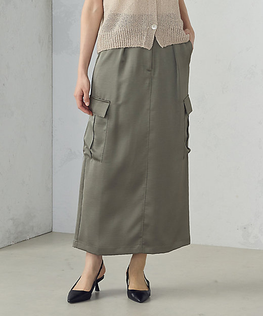 ポリエステルマットサテン カーゴスカート（1250FK11