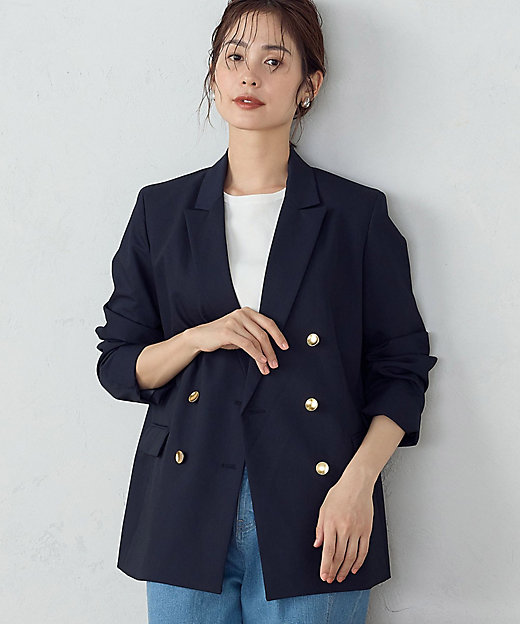 T／Rツイル Wブレスト テーラード ネイビージャケット