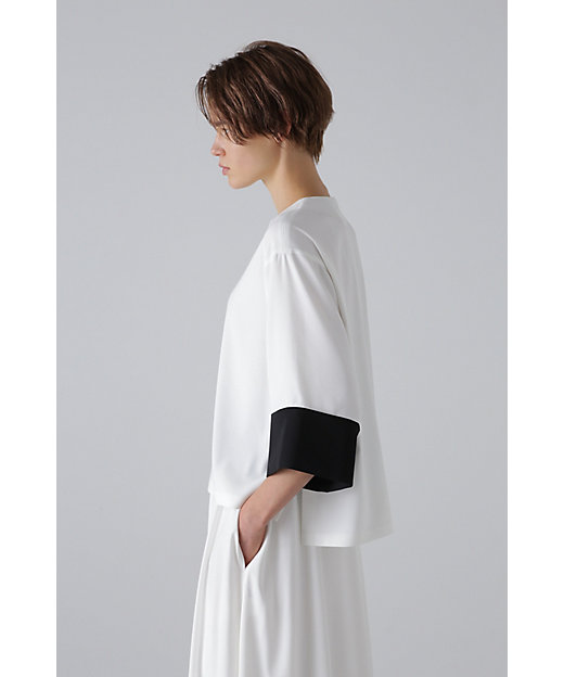 ◇バイカラージョーゼットブラウス（5314110312） | ADORE