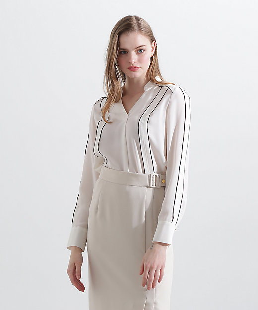 ◇バイカラーラインブラウス（0315110101） | PINKY&DIANNE