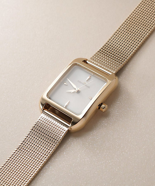 RGスクエアメッシュベルト ウォッチ（ゴールド