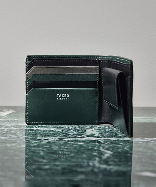 配色型押しレザー 2つ折り財布（2002107399） | TAKEO
