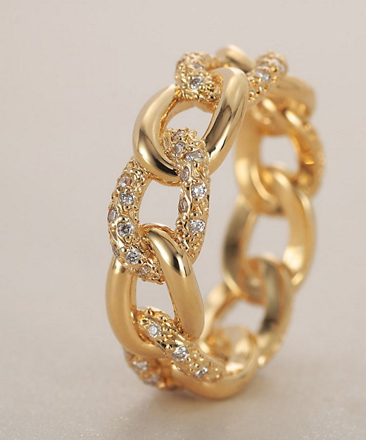 K18ダイヤモンド キヘイチェーンモチーフ リング