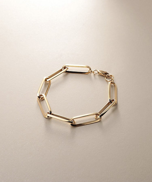 K18中空しのぎケーブルチェーン ブレスレット