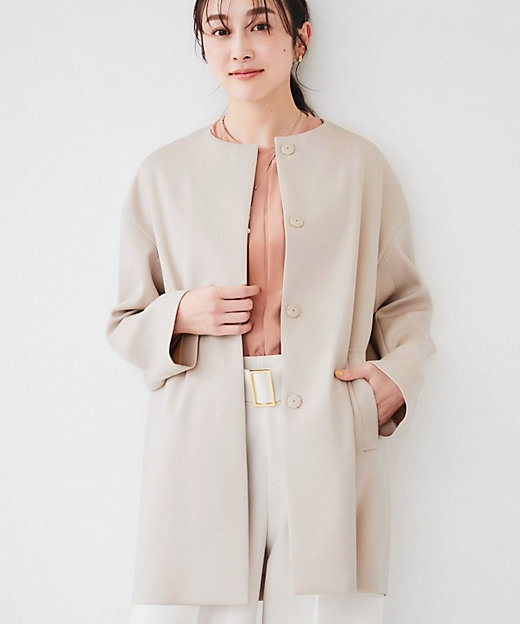 ダブルクロス ノーカラーコート（2002433203） | UNTITLED