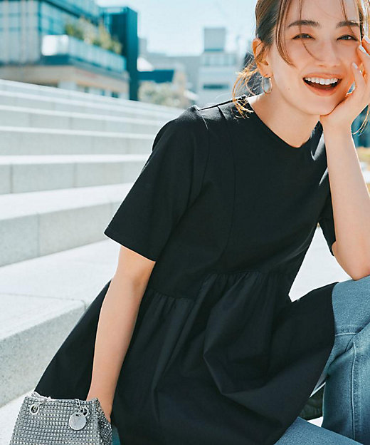 ペプラムドッキングカットソー【洗濯機洗い可】（2002433674