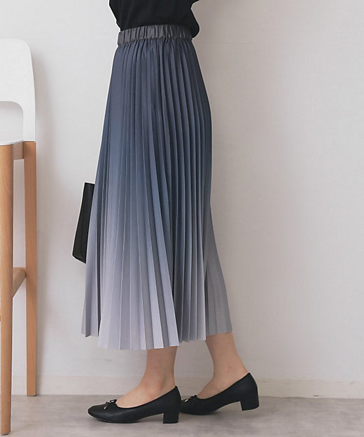 グラデーションプリーツスカート【洗濯機OK／防シワ