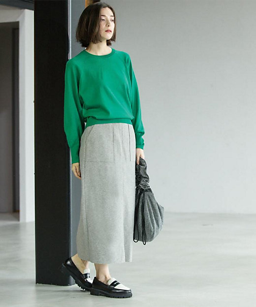 ウールライクタイトスカート【洗濯機洗い可】《8col