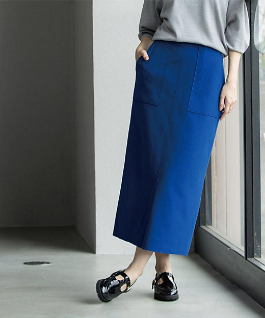 ウールライクタイトスカート【洗濯機洗い可】《8col