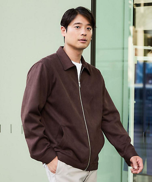 フェイクスエードジップブルゾン【手洗いOK】（2002548917