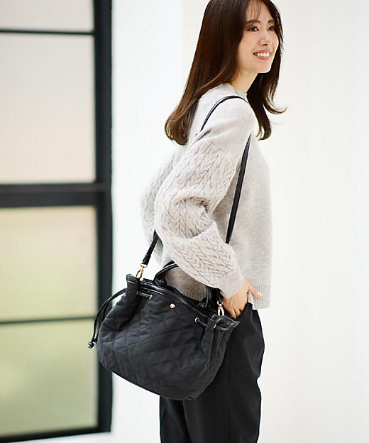 ショルダー付き／コーディネートのアクセントに◎】キルティングバッグ