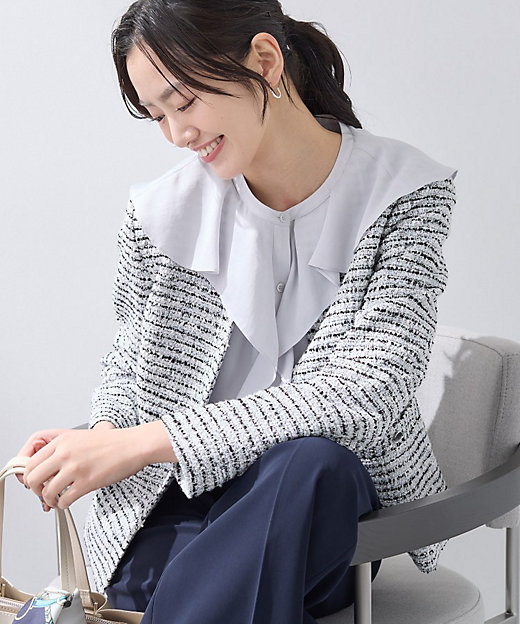 セレモニー／洗える】ミックスツイードライトジャケット