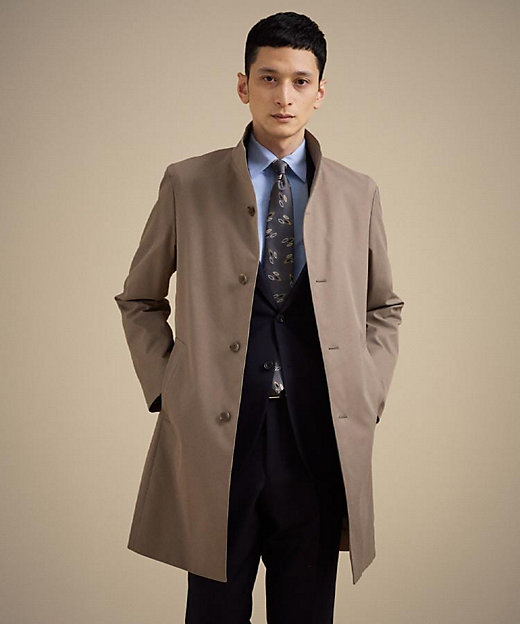 撥水ツイル スタンドカラー コート（2002560087） | TAKEO