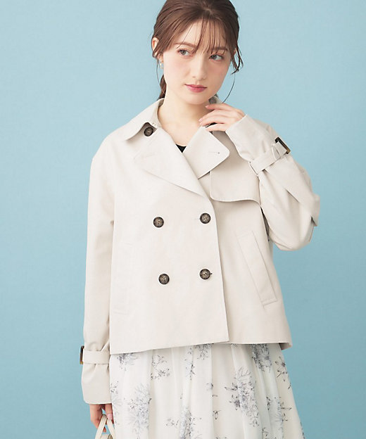 キャンディスリーブショートトレンチコート【洗濯機OK／撥水／防花粉