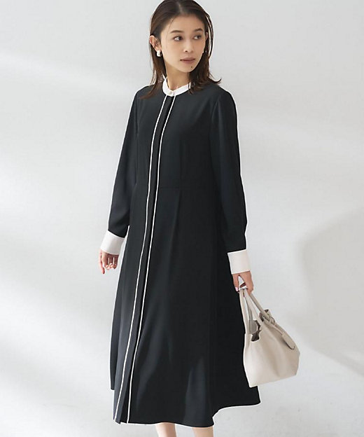 洗える／前開き／フォーマル】バイカラー ワンピース