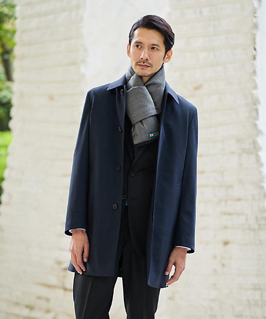 ダウンライナー付き】メランジ ステンカラー コート