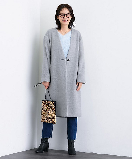 軽量／ウール混】ライトフォルム ロングコート（2002526926