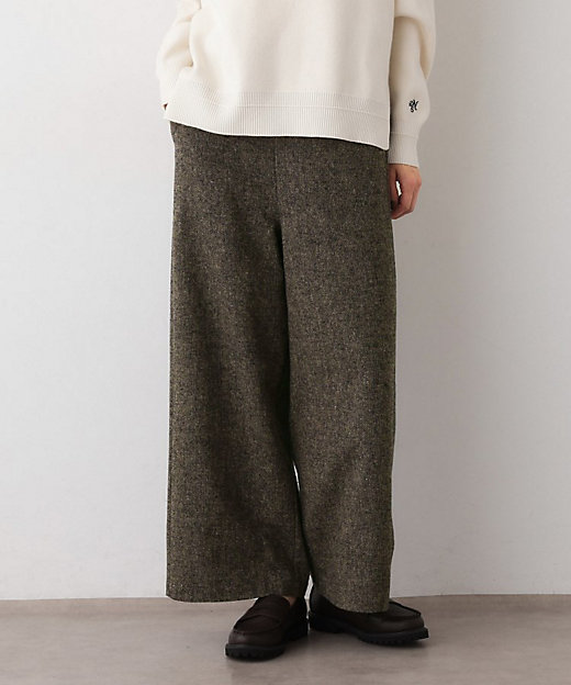 洗える／後ろゴム】ツイードワイドパンツ（2002535858