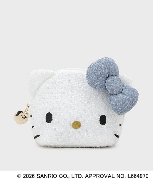 ◇【ハローキティ】キラふわフェイス型シェルポーチ