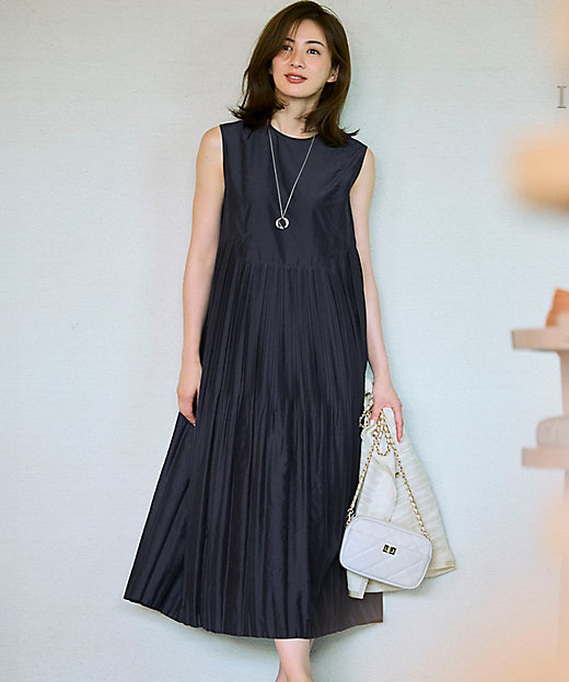 洗える】プリーツコンビ ワンピース（OPWOGM0605） | 23区