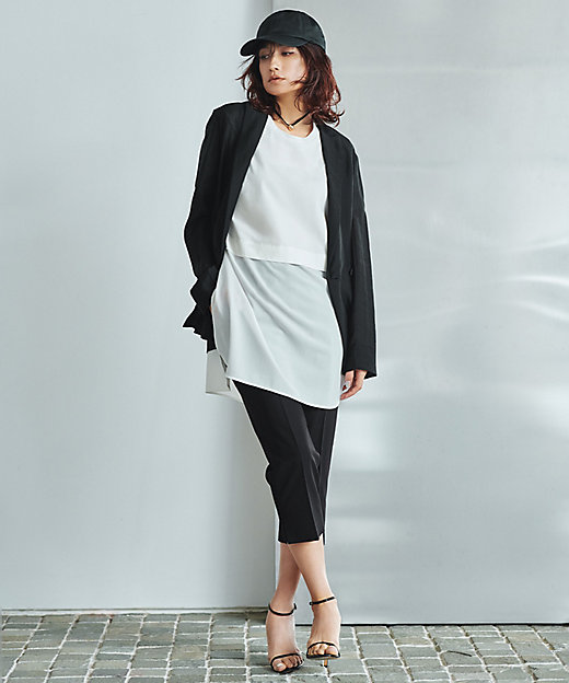 洗える】トリアセドライストレッチ クロップドパンツ