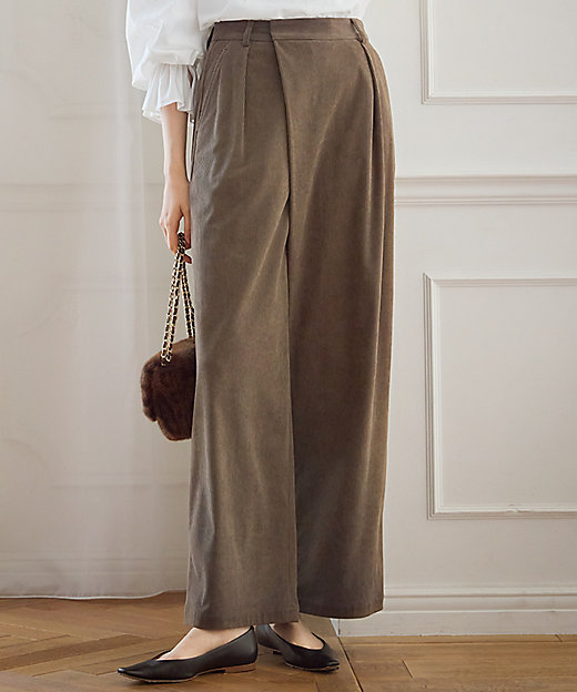 SLOW／一部店舗限定】ソフトコーデュロイ ワイドパンツ