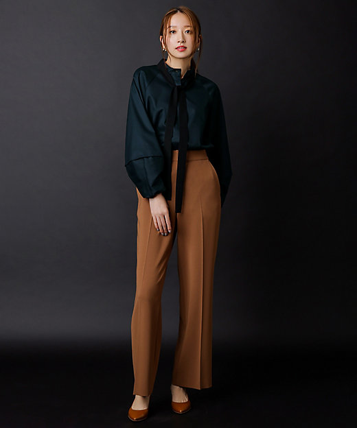 蛯原友里さん着用】トリアセダブルクロス ワイドストレート パンツ